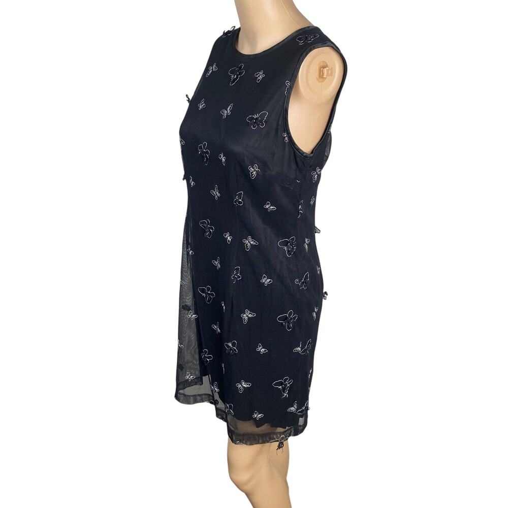 Vintage 90s Classiques Entier 3D Butterfly Mesh Dress SZ 8 90s Whimsigoth Fairy - Picture 4 of 7